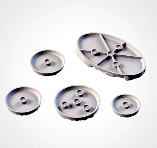 Alien bases various sizes