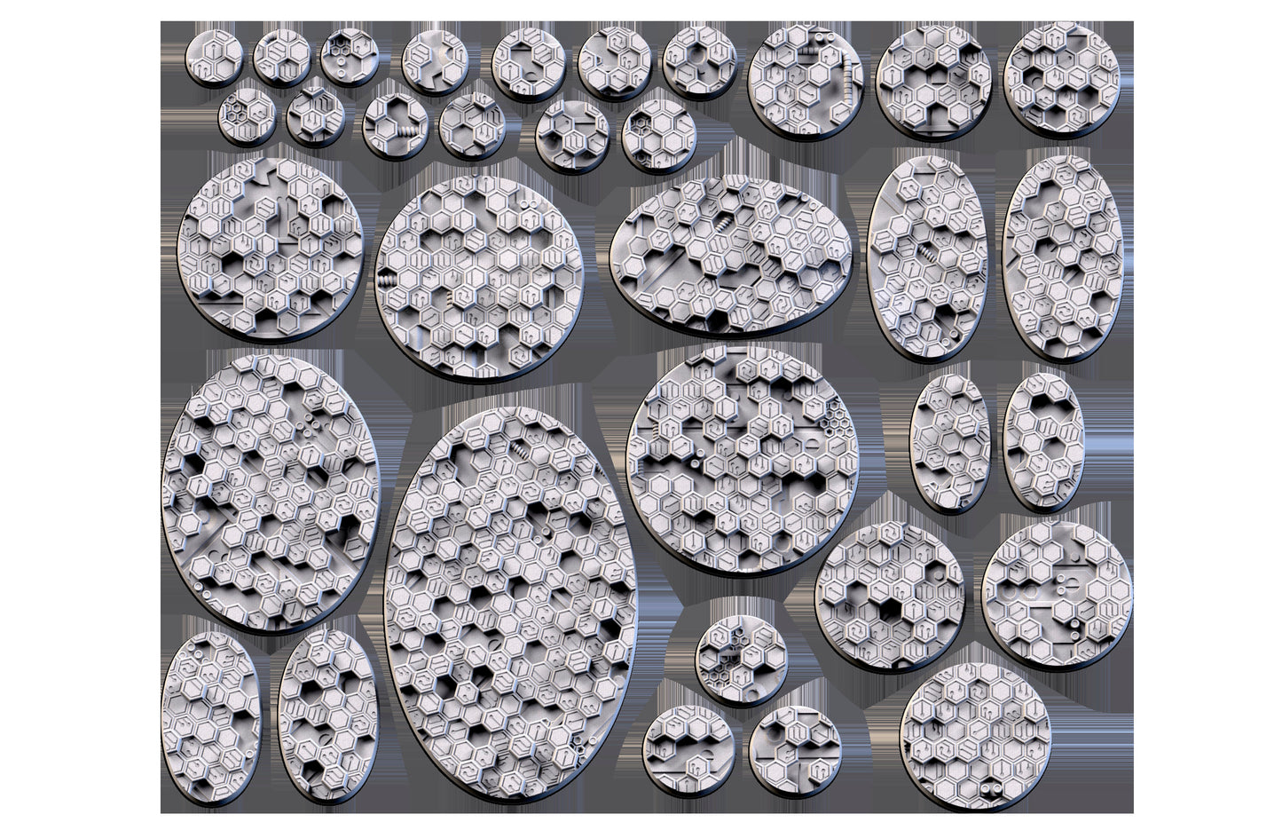 Cyberhex bases various sizes