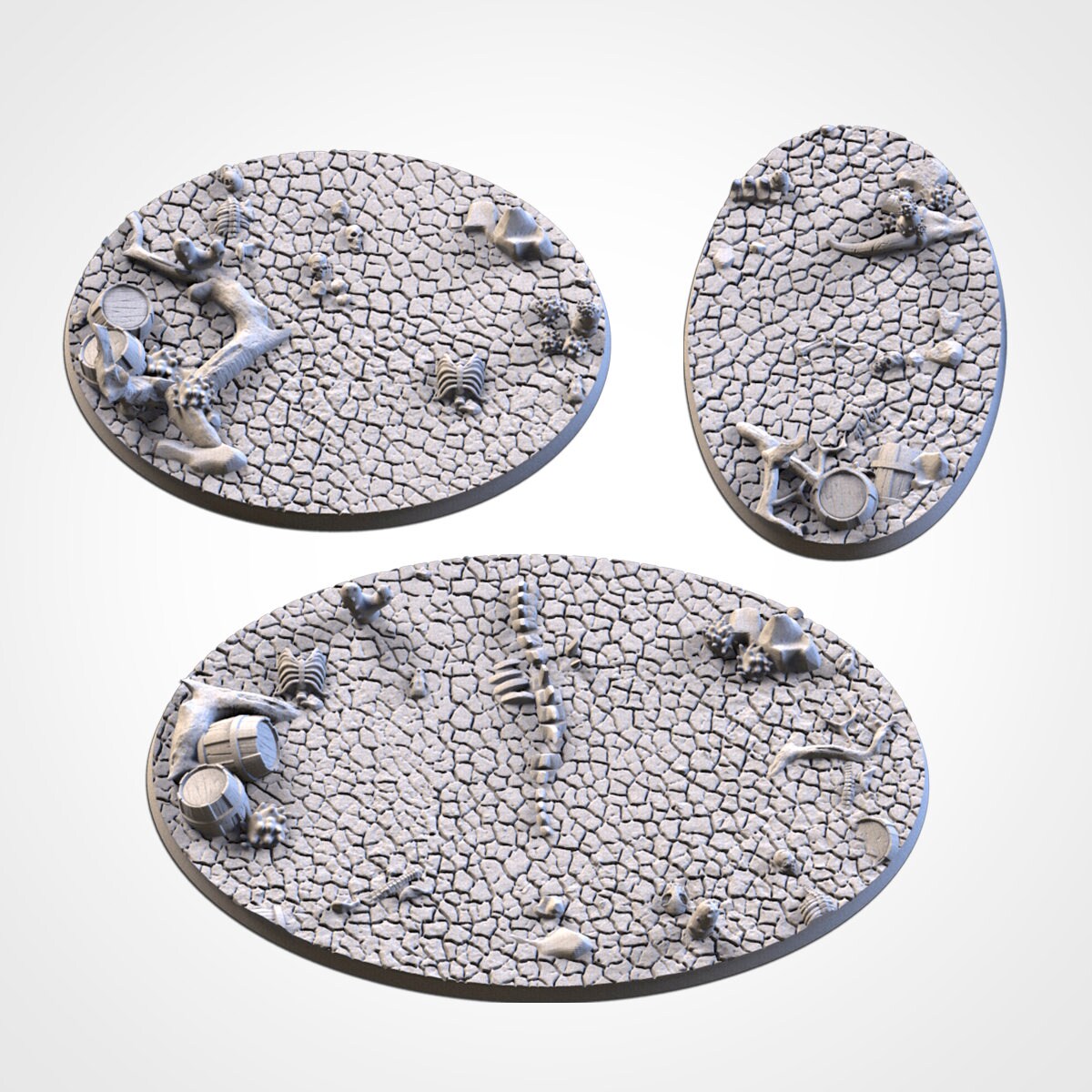 Cracked dessert bases various sizes