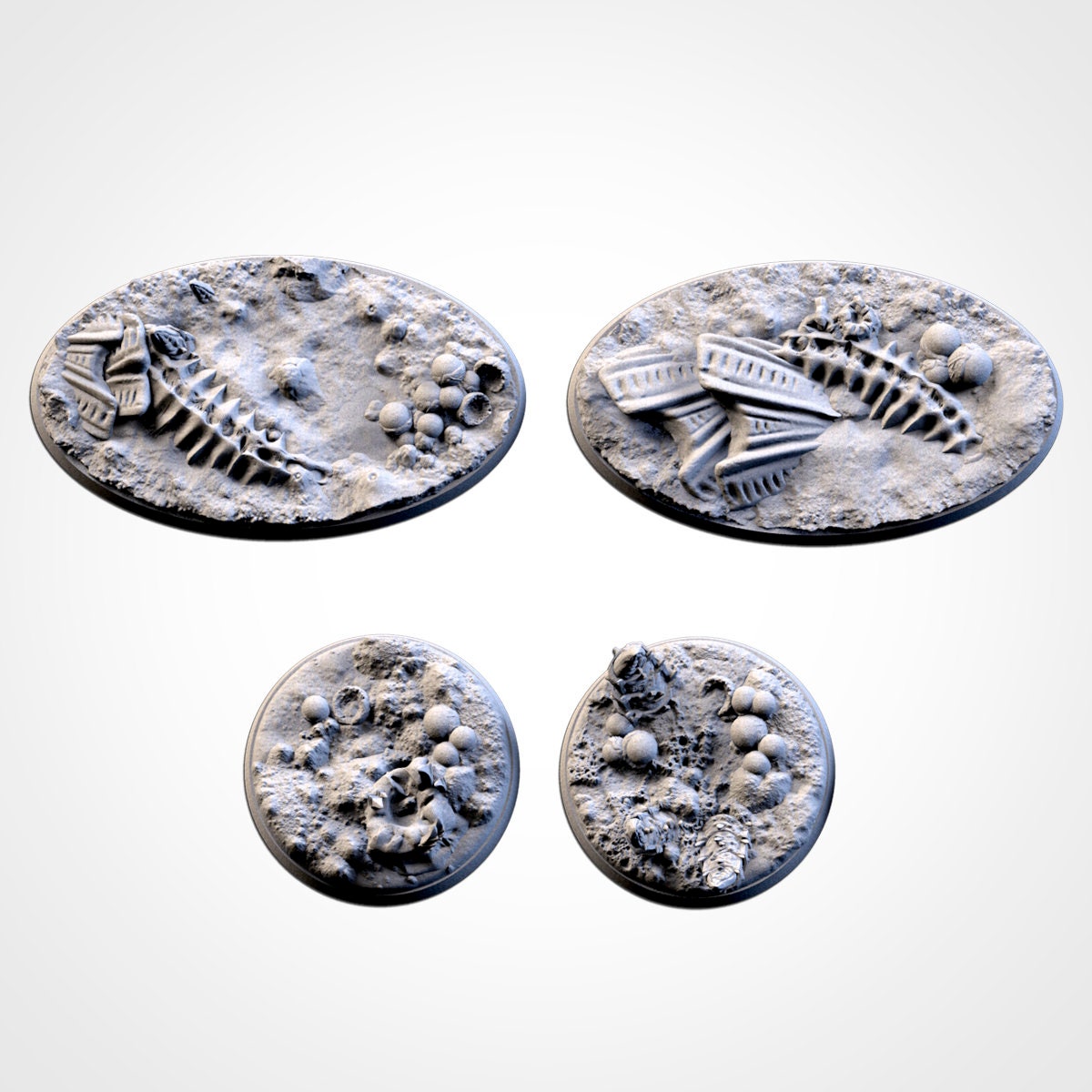 Alien bases various sizes
