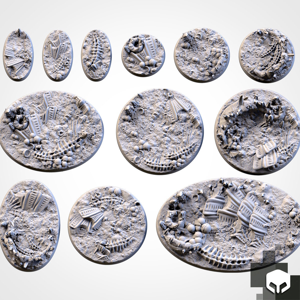 Alien bases various sizes