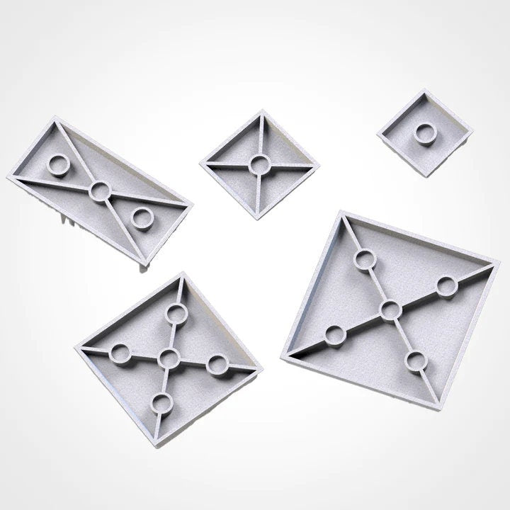 Crystal square bases various sizes
