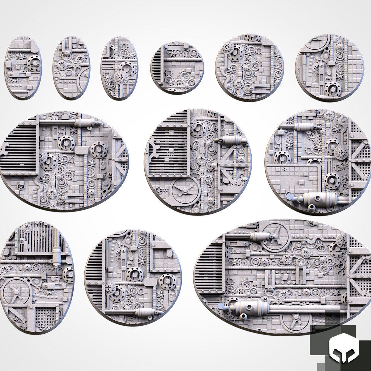 Steam punk bases various sizes