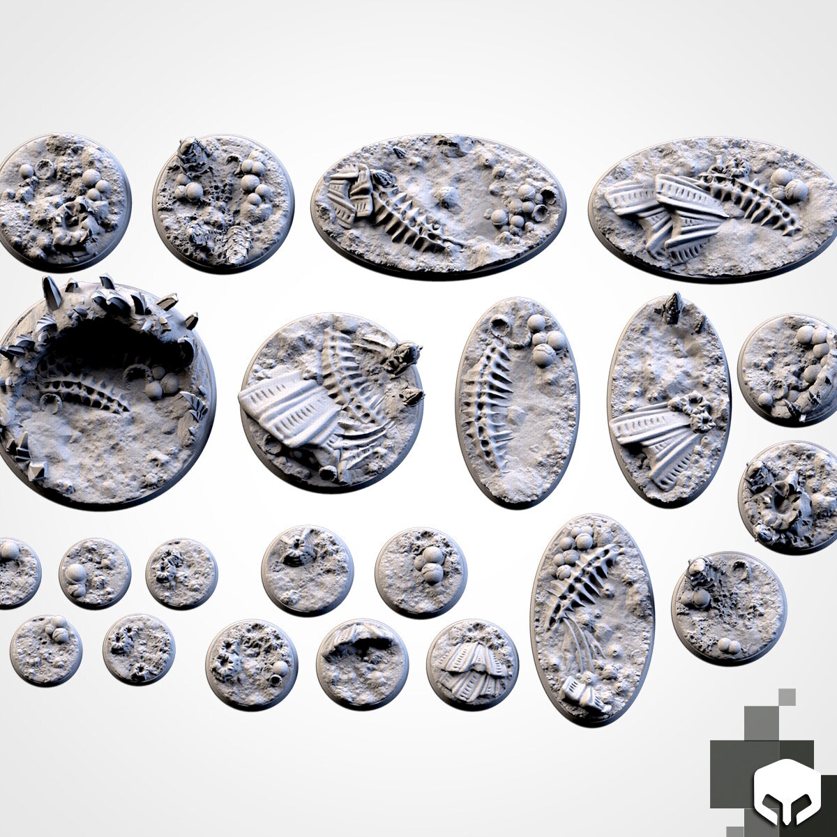 Alien bases various sizes