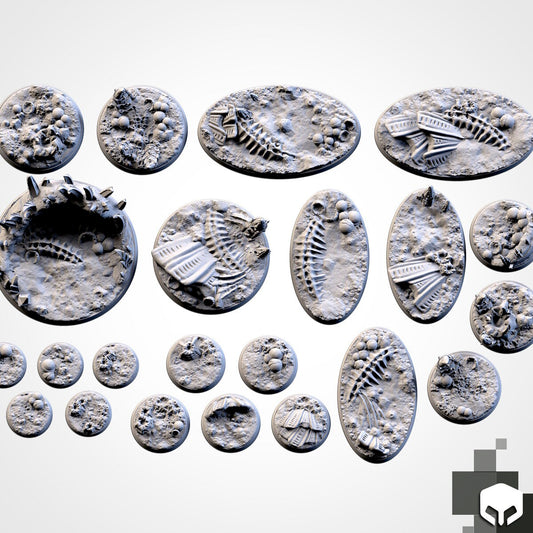 Alien bases various sizes