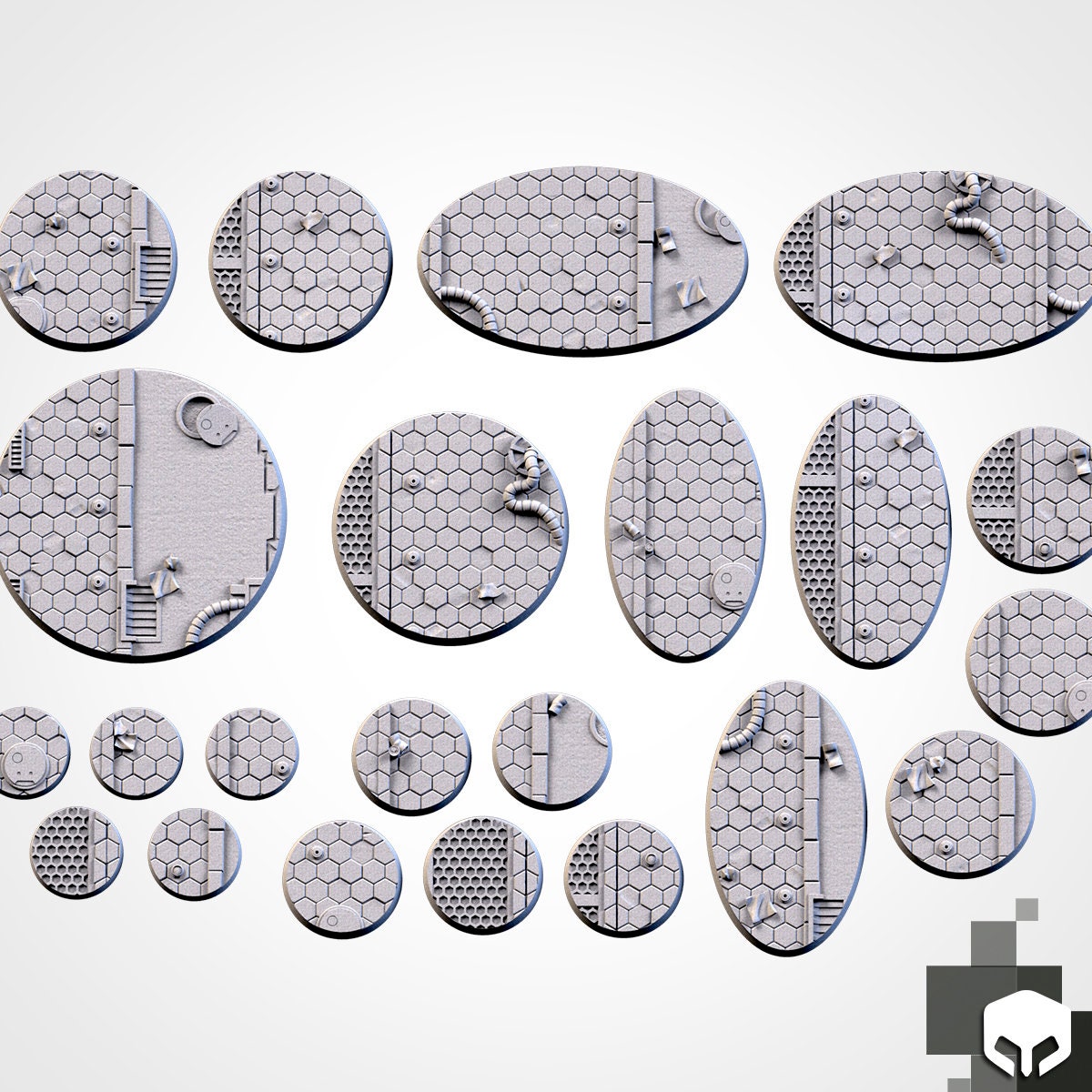 Scifi city bases various sizes