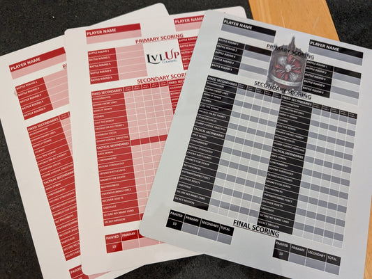 Custom score sheets for Warhammer 40k Pariah