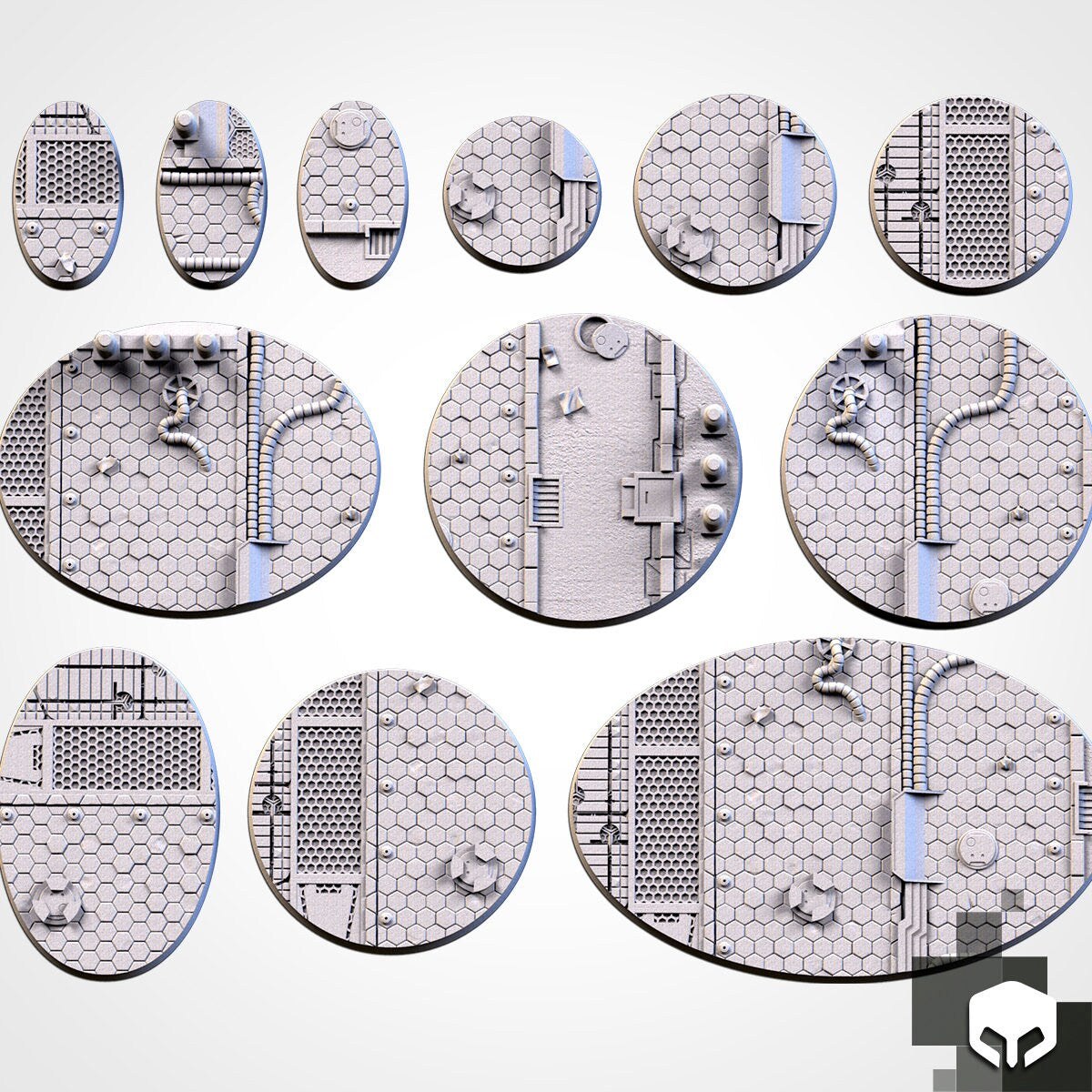 Scifi city bases various sizes