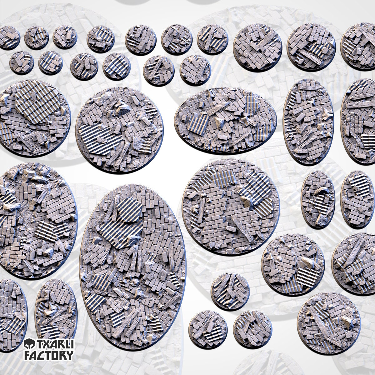 Ruined Factory base sizes